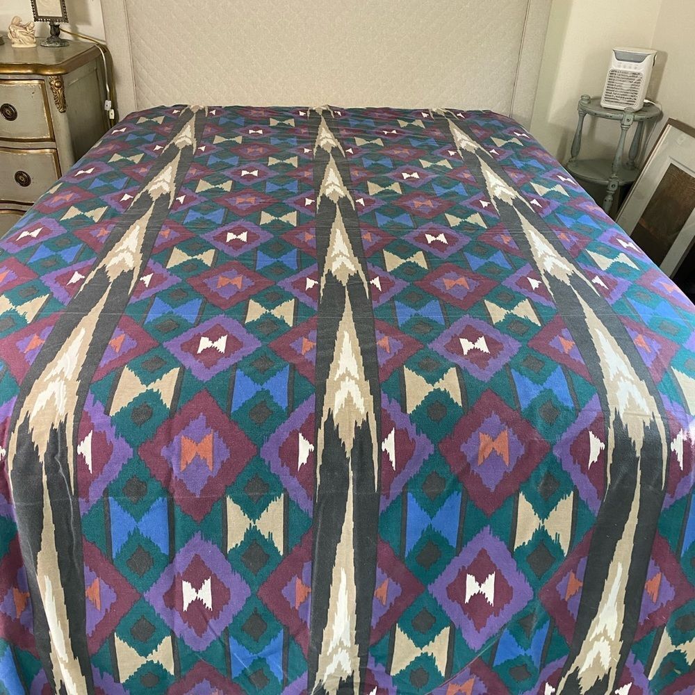 Vintage Dan River American Indian inspired Flat Sheet Southwestern
